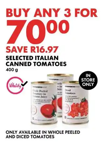 Woolworths SELECTED ITALIAN CANNED TOMATOES 400g offer