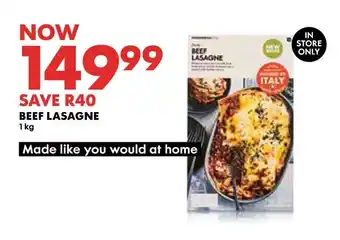 BEEF LASAGNE 1kg