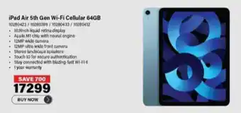 Incredible Connection iPad Air 5th Gen Wi-Fi Cellular 64GB offer