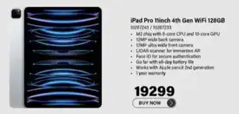 Incredible Connection iPad Pro 11inch 4th Gen WiFi 128GB offer