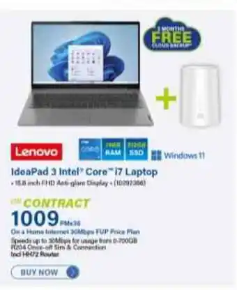 Incredible Connection Lenovo Ideapad 3 Intel Core i7 Laptop on Contract offer