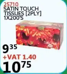 Satin Touch Tissues 2 Ply 1x200s