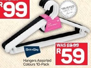 Hangers Assorted Colours 10-Pack