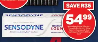 Pick n Pay Hypermarket Sensodyne Repair & Protect Complete Protection, Rapid Relief or Sensitive & Gum Toothpaste Assorted 75ml Each offer