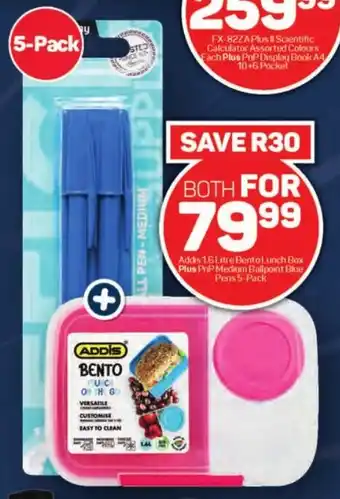 Pick n Pay Hypermarket Addis 16 Litre Bento Lunch Box Plus PnP Medium Ballpoint Blue offer