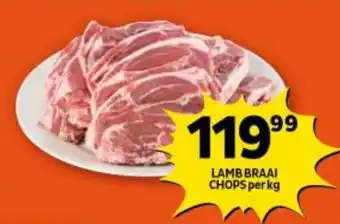 Shoprite LAMB BRAAI CHOPS per kg offer