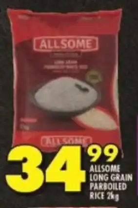 Shoprite ALLSOME LONG GRAIN PARBOILED RICE 2kg offer