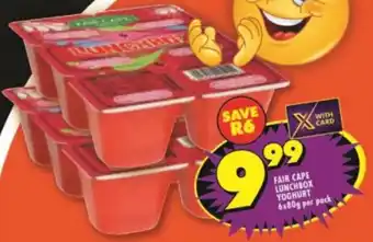 Shoprite FAIR CAPE LUNCHBOX YOGHURT 6x80g per pack offer