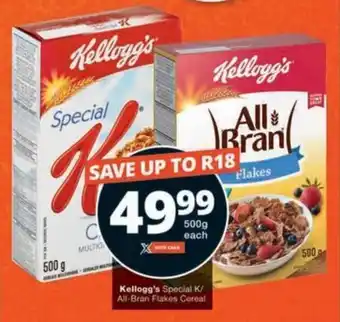 Checkers Kellogg's Special K/ All-Bran Flakes Cereal offer