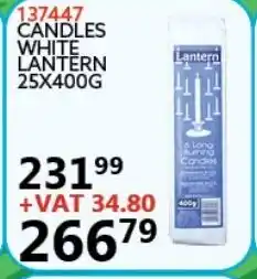 Candles White Lantern 25x400g
