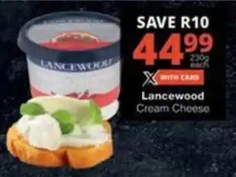 Checkers Lancewood Cream Cheese offer