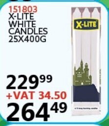 Africa Cash and Carry X-Lite White Candles 25x400g offer