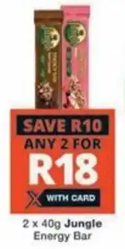Checkers 2 x 40g Jungle Energy Bar offer