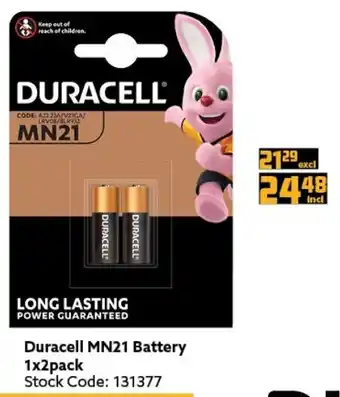 Africa Cash and Carry Duracell MN21 Battery 1x2 Pack offer