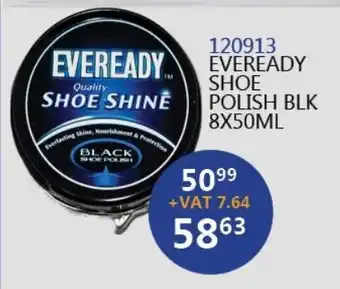 Africa Cash and Carry Eveready Shoe Polish Black 8x50ml offer