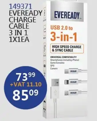 Africa Cash and Carry Eveready Charge Cable 3in1 offer