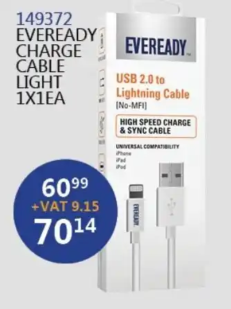 Africa Cash and Carry Eveready Charge Cable Light offer