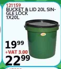 Africa Cash and Carry Bucket & Lid 20L Single Lock 1x20L offer