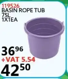 Africa Cash and Carry Basin Rope Tub 75L 1x1EA offer