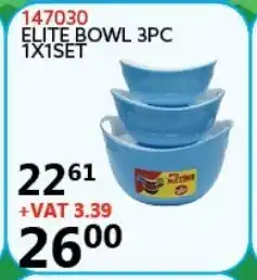 Africa Cash and Carry Elite Bowl 3 Pc 1x1set offer