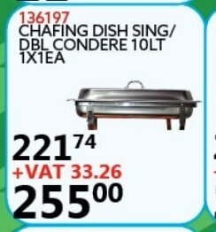 Chafing Dish Sing/DBL Condere 10Lt 1x1EA