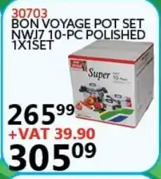Bon Voyage Pot Set NWJ7 10- Pc Polished 1x1Set