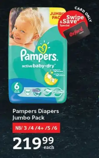 Oxford Freshmarket Pampers Diapers Jumbo Pack offer