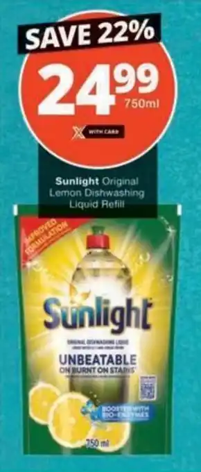 Checkers Sunlight Original Lemon Dishwashing Liquid Refill offer