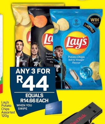 Pick n Pay Lay's Potato Chips Assorted 120g offer