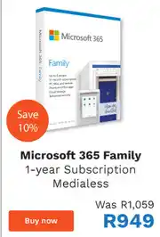 First Shop Microsoft 365 Family - 1-Year Subscription Medialess offer