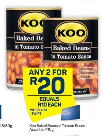 Pick n Pay Koo Baked Beans in Tomato Sauce Assorted 410g offer