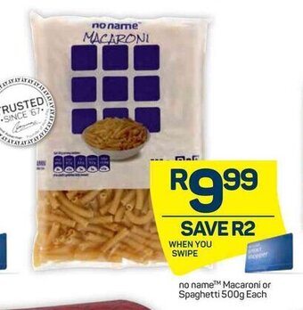 Pick n Pay No Name Macaroni or Spaghetti 500g offer