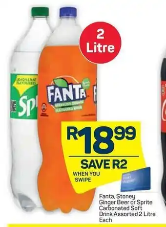 Pick n Pay Fanta, Stoney Glinger Beer or Sprite Carbonated Soft Drink Assorted 2Litre offer
