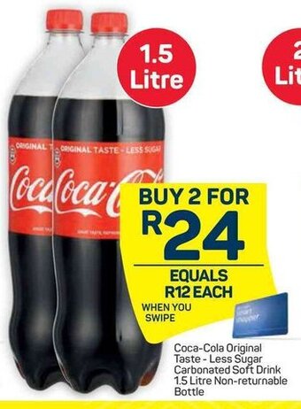 Pick n Pay Coca-Cola Original Taste-Less Sugar Carbonated Soft Drink 1.5Litre offer