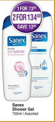 Dis-Chem Sanex Shower Gel Assorted-750ml Each offer