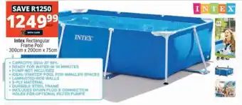 Checkers Hyper Intex Rectangular Frame Pool 300cm x 200cm x 75cm offer