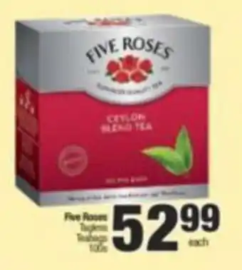 FIVE ROSES Tagless Teabags 100's