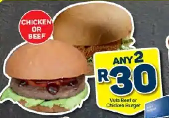 Pick n Pay Vula Beef or Chicken Burger offer