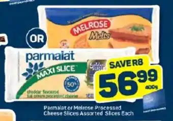 Pick n Pay Parmalat or Melrose Processed Cheese Slices Assorted Slices Each offer