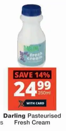 Checkers Darling Pasteurised Fresh Cream offer