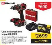 Builders Warehouse Einhell cordless brushless impact drill kit 784174 offer