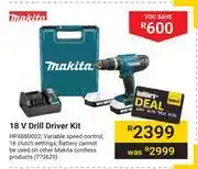 Builders Warehouse Makita 18v drill driver kit 773629 offer
