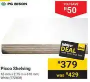 Builders Warehouse Pg bison picco shelving (white) 16mm x 2.75m x 610mm offer