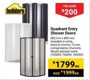 Builders Warehouse Builders quadrant entry shower doors-each offer