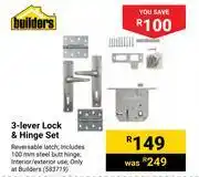 Builders Warehouse Builders 3 lever lock & hinge set offer