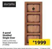 Builders Warehouse Dortello 4 panel studded single door offer