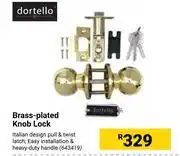 Builders Warehouse Dortello brass plated knob lock offer