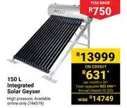 Builders Warehouse 150l integrated solar geyser offer