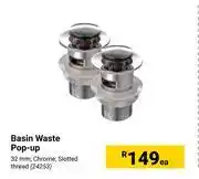 Builders Warehouse Basin waste pop up offer