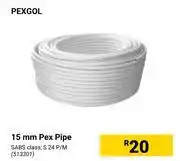 Builders Warehouse Pexgol 15mm pex pipe offer